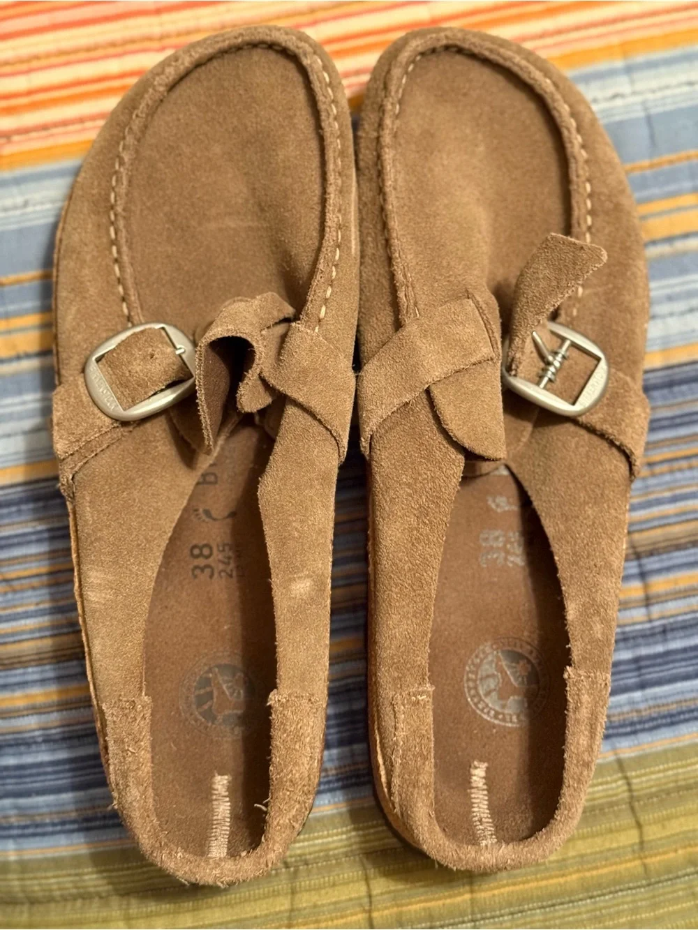 Birkenstock Tan Suede Clog-Style Sandal